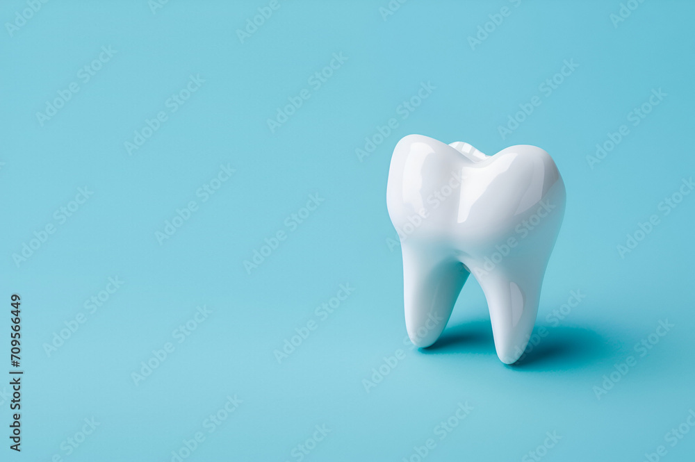 Dental model. Tooth Mockup. Tooth model on blue background Dental model. Tooth Mockup. Tooth model on blue background