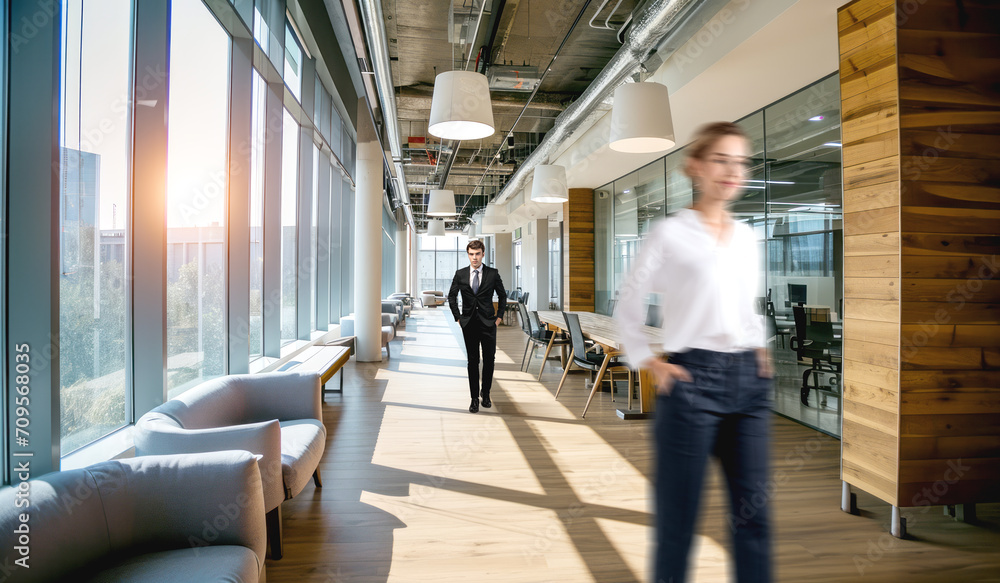 custom made wallpaper toronto digitalBusiness people in office loft with waiting zone. Ai generative illustration