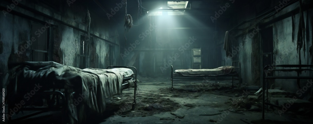 Spooky abandoned hospital interior Generative AI Spooky abandoned hospital interior Generative AI