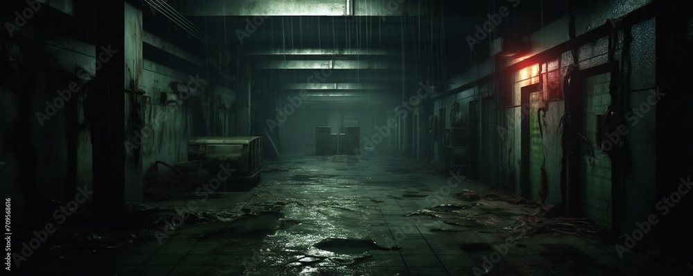Spooky abandoned hospital interior Generative AI Spooky abandoned hospital interior Generative AI