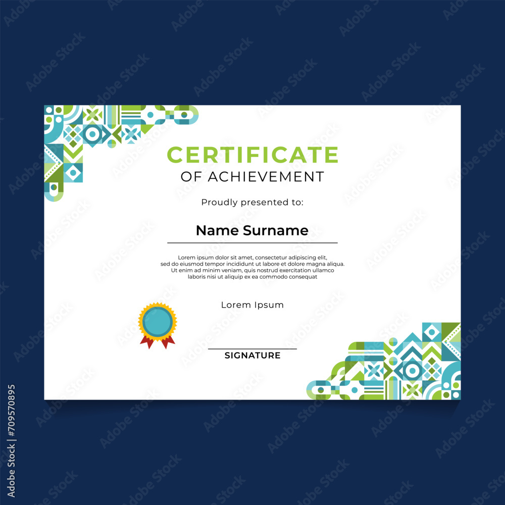 Abstract Geometric Certificate Template Design