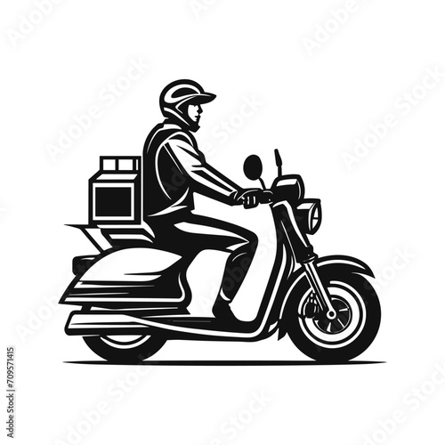 Vector delivery service biker