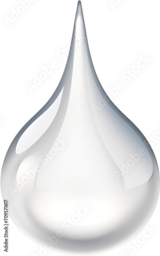 Transparent water droplet icon on transparent background 