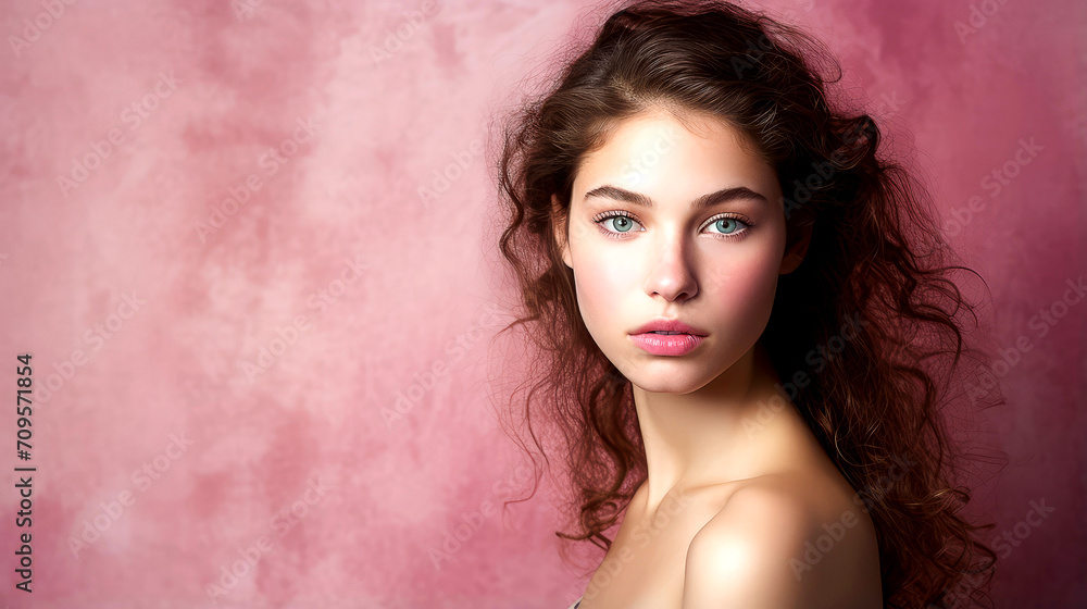 Captivating Beauty: Close-up of a Woman with Radiant Skin and Alluring Features Captivating Beauty: Close-up of a Woman with Radiant Skin and Alluring Features