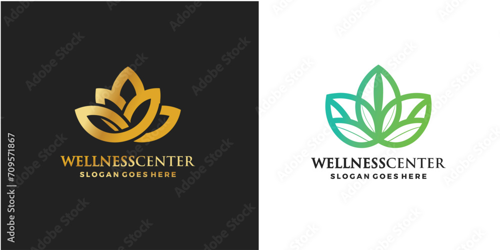 Wellness center design logo vector