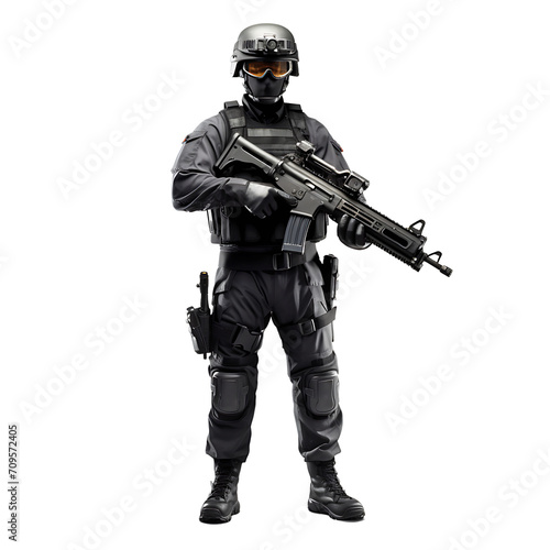 soldier in uniform with rifle on transparent background PNG