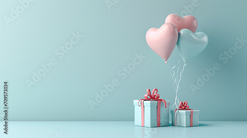 Valentines Day 3d Stage with Copy space for text and products presentation  © Mamun