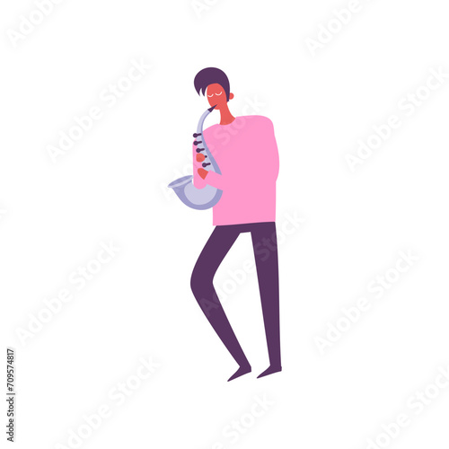 vector person pose in pink clothes studio