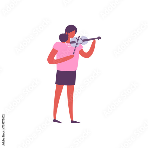 vector person pose in pink clothes studio