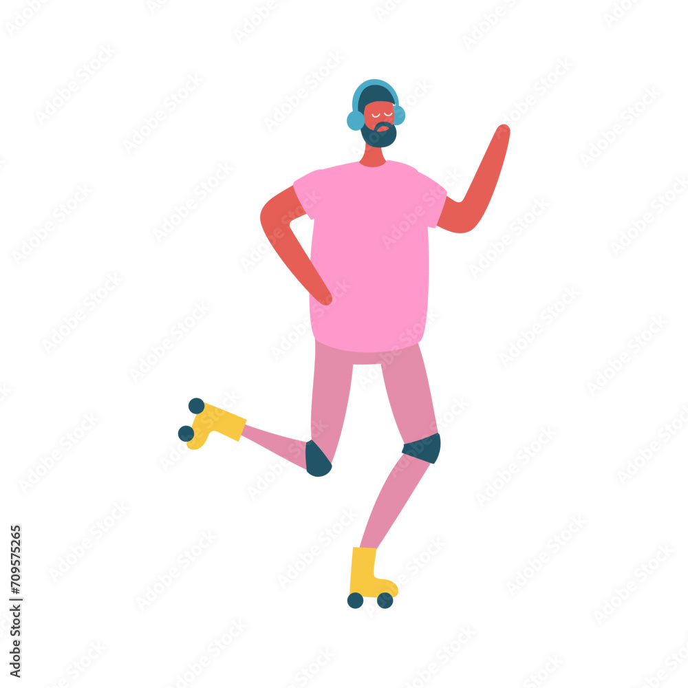 vector person pose in pink clothes studio vector person pose in pink clothes studio