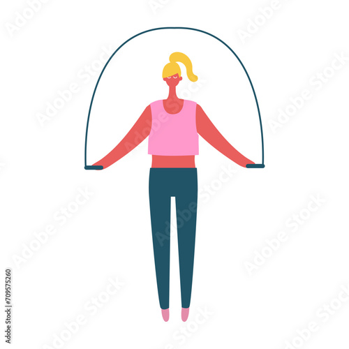 vector person pose in pink clothes studio