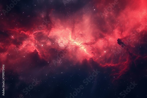 Red nebula space background photo