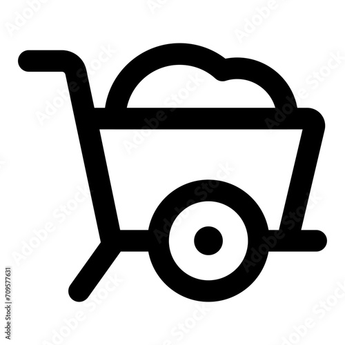 wheel barrow icon vector illustration asset element