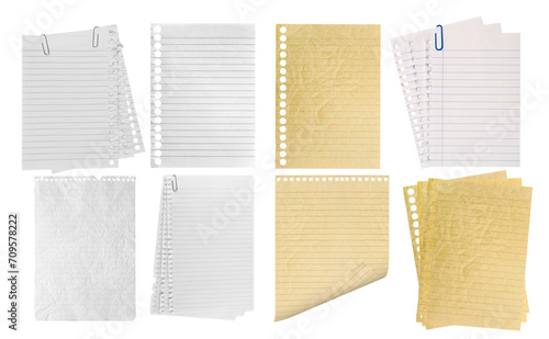 a colection paper page notebook and notebook isolated on the png background photo