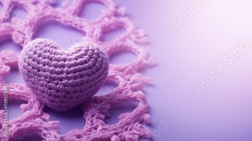 A Picture of a Crocheted Cute Heart  Ai Generated