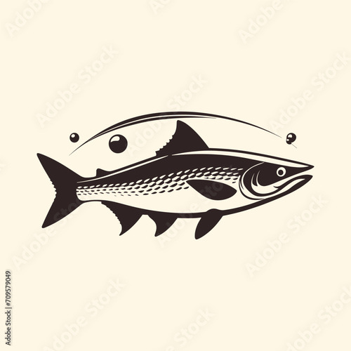 Vector vintage seafood restaurant vector fish logo business badge