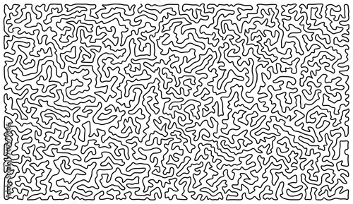 Continuous line abstract squiggle pattern. Created using the Traveling Salesman Problem algorithm which finds the shortest route that visits all points.