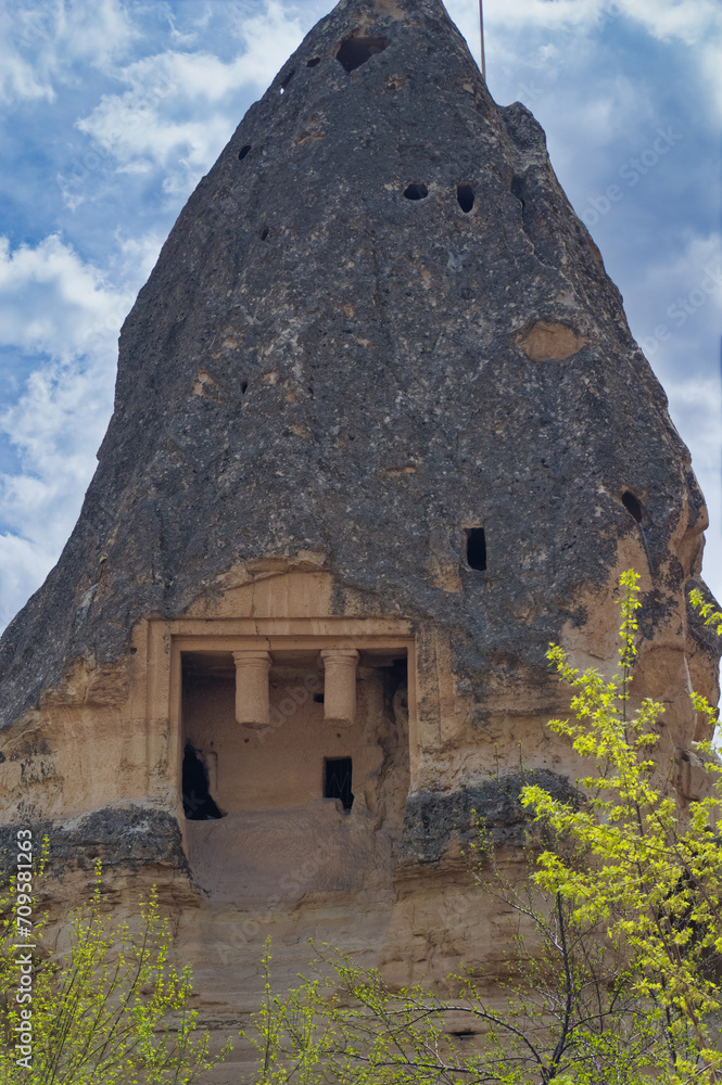 Typical Cappadocia landscape soft volcanic rock, shaped by erosion.