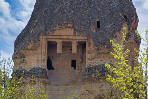 Obraz na płótnie Typical Cappadocia landscape soft volcanic rock, shaped by erosion. w salonie