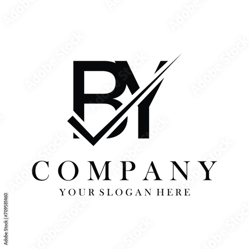 BY Letter Logo Design Template Vector. Creative initials letter BY logo concept.