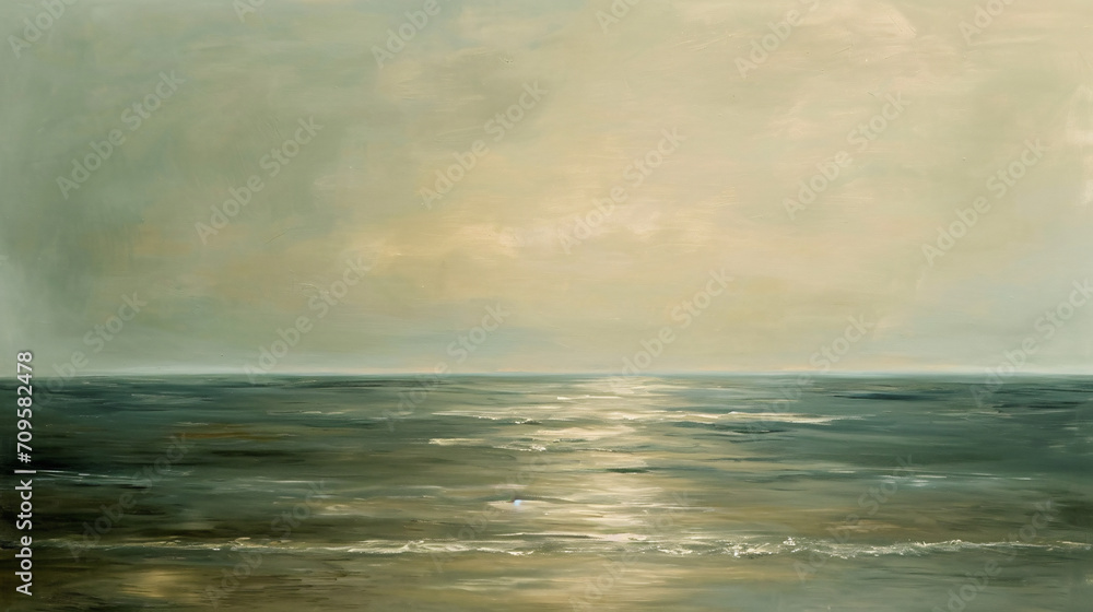 Fototapeta premium Oil painting on canvas. Abstract seascape. 3D rendering
