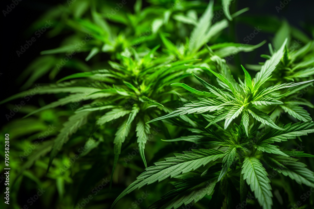 Banner consisting from traditional species marijuana in leaves, Ai generated Banner consisting from traditional species marijuana in leaves, Ai generated