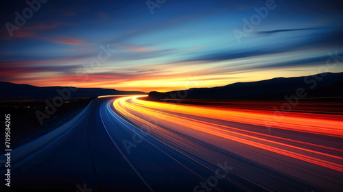 Long Exposure Photo of Night Highway