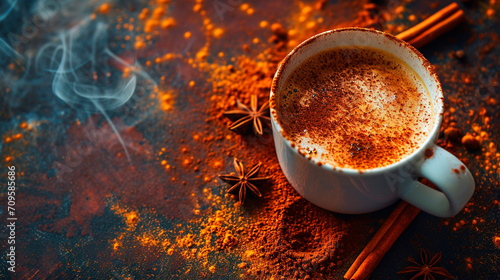 coffee beans and a cup of coffee. Selective focus.