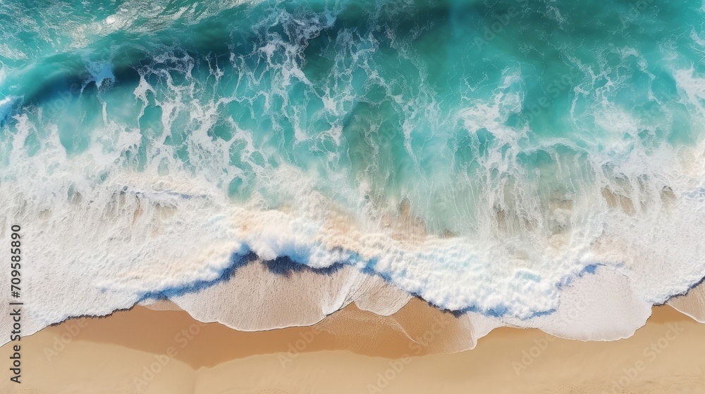 Big waves from the ocean on the sandy beach Big waves from the ocean on the sandy beach