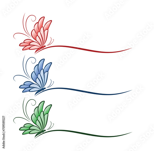 The set symbols of a flying color butterfly.