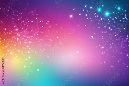 Glittering gradient background with hologram effect and magic lights