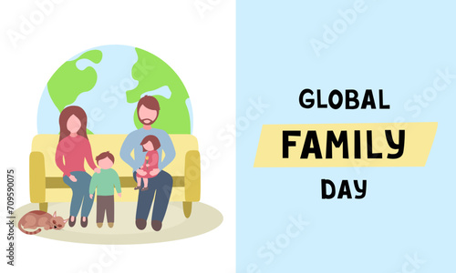 Global Family Day Celebration. Vector Illustration for printing, backgrounds, covers and packaging. Image can be used for greeting cards, posters, stickers and textile. Isolated on white background.