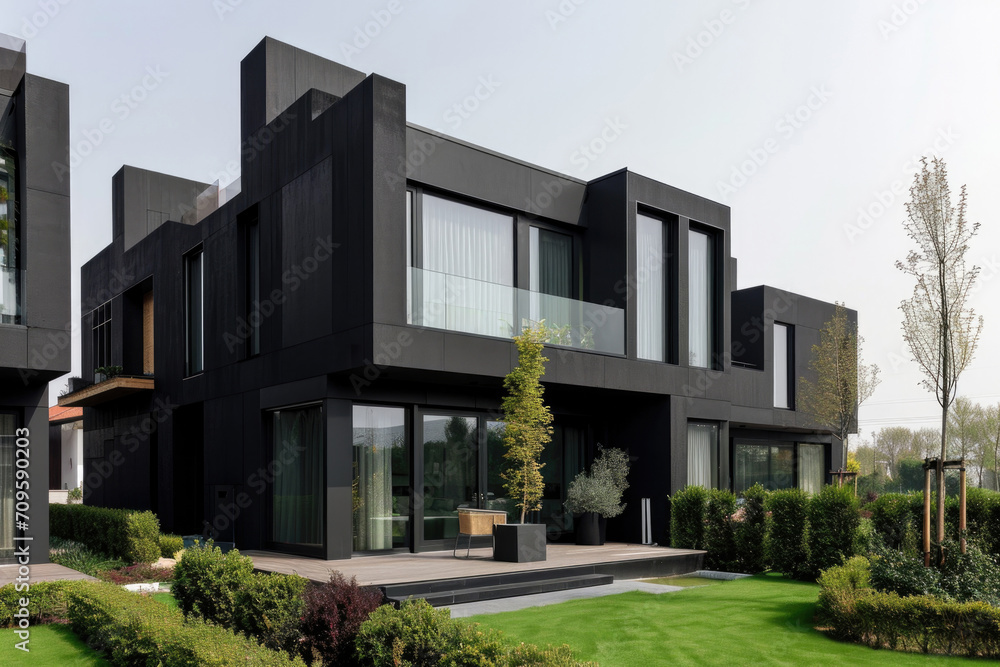 Elegant Contemporary Black Townhouses With Stunning Modular Design Showcase Modernity In Residential Architecture