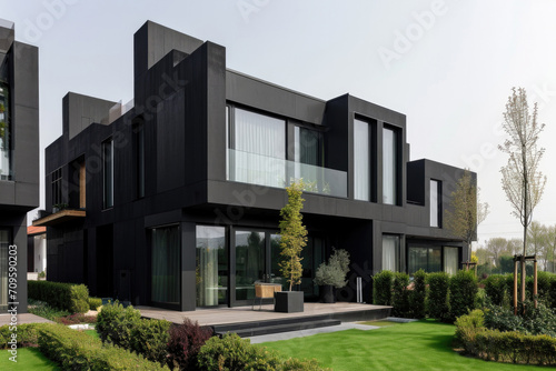 Elegant Contemporary Black Townhouses With Stunning Modular Design Showcase Modernity In Residential Architecture © Anastasiia