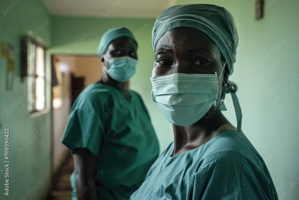 Exhausted African Nurse And Doctor Face Burnout On Frontlines Of Covid