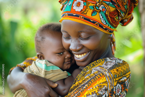 Happiness Radiates As An African Mother Cherishes Precious Moments With Her Baby