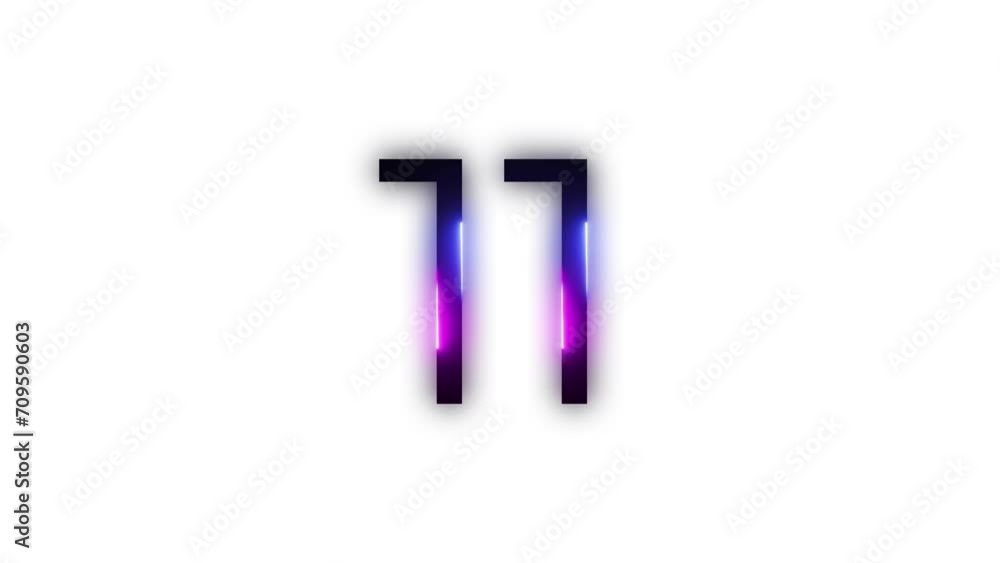 Neon number 11 with alpha channel, neon number eleven Neon number 11 with alpha channel, neon number eleven