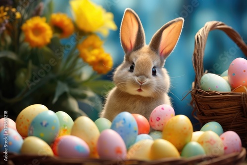 easter bunny and eggs