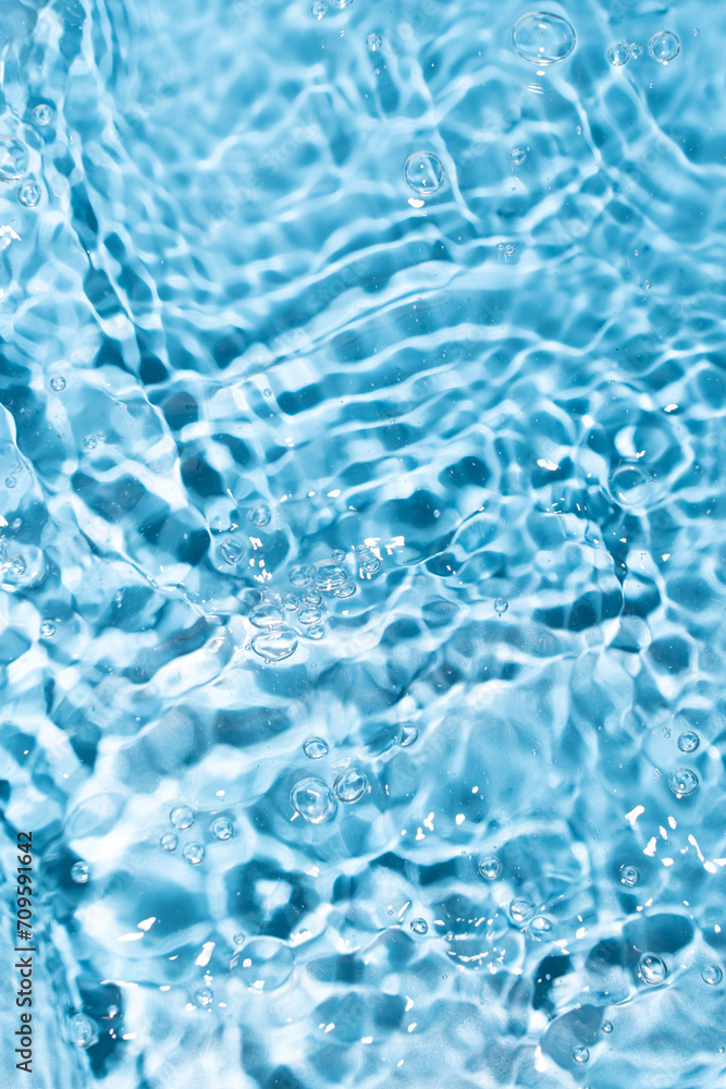 Water surface waving Close-up . Blue Water Flowing Water surface waving Close-up . Blue Water Flowing