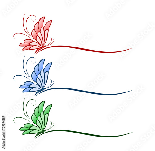 The set symbols of a flying color butterfly.