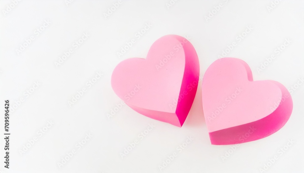 two pink hearts as a symbol of love