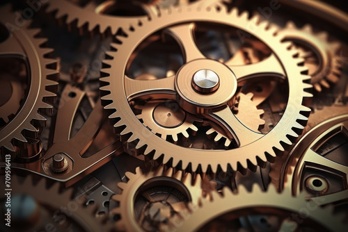  a close up view of the gears of a mechanical clock showing the time on the hour and the hour on the hour.