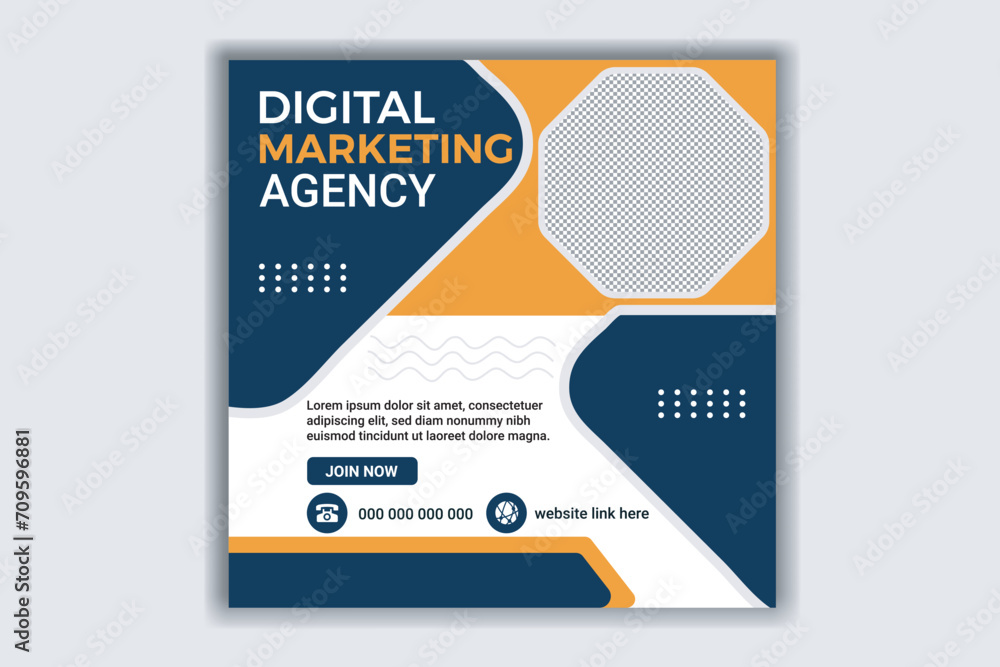 Digital marketing business agency and business promo banner social media template