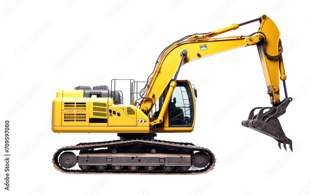 Excavation Powerhouse: Hydraulic Digger isolated on transparent Background