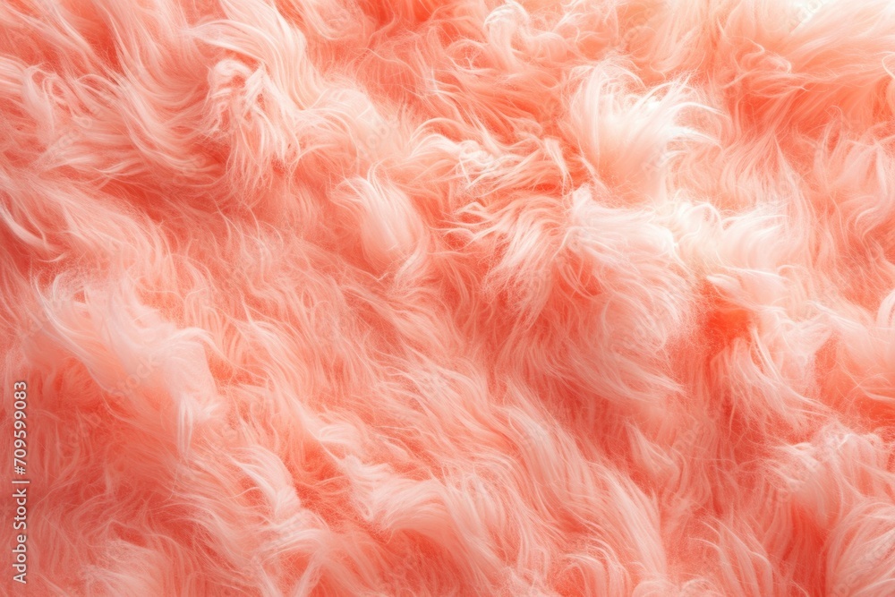 Peach Fuzz sheepskin texture with soft hair, color background