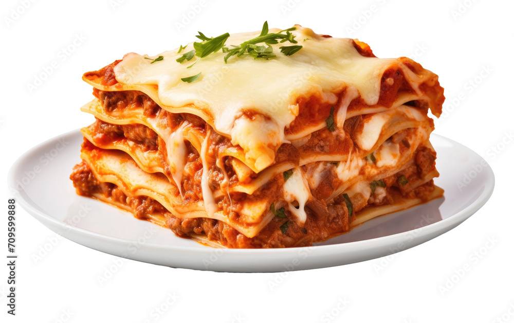 Layers of Delight: Exploring the Culinary World of Lasagna isolated on transparent Background