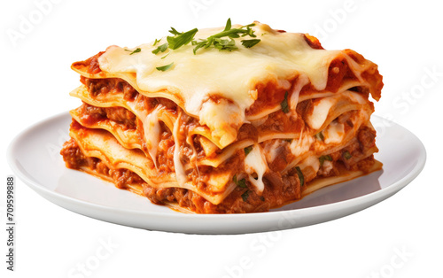 Layers of Delight: Exploring the Culinary World of Lasagna isolated on transparent Background
