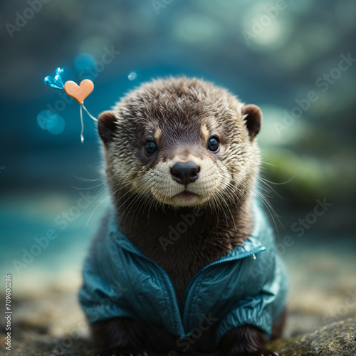 a cute otter  photo