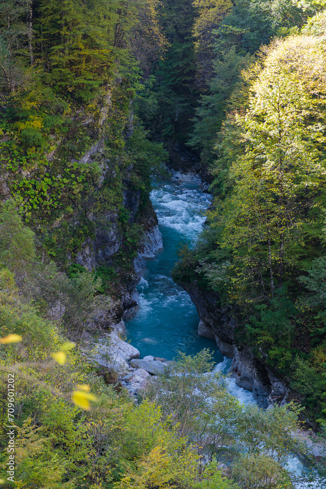 A river in a mountain gorge