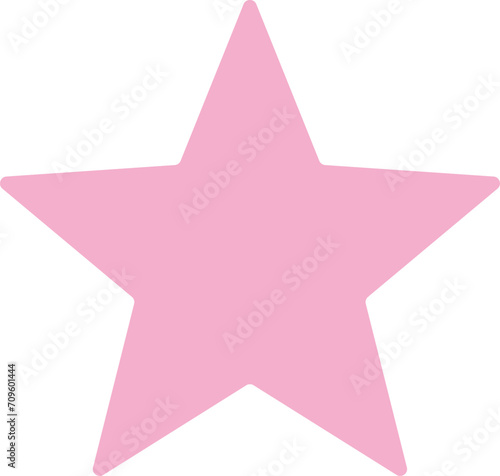 Cute pink star shape, vector clip art element isolated